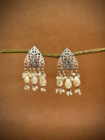 Load image into Gallery viewer, Advika Silver Lookalike Dangler Earrings
