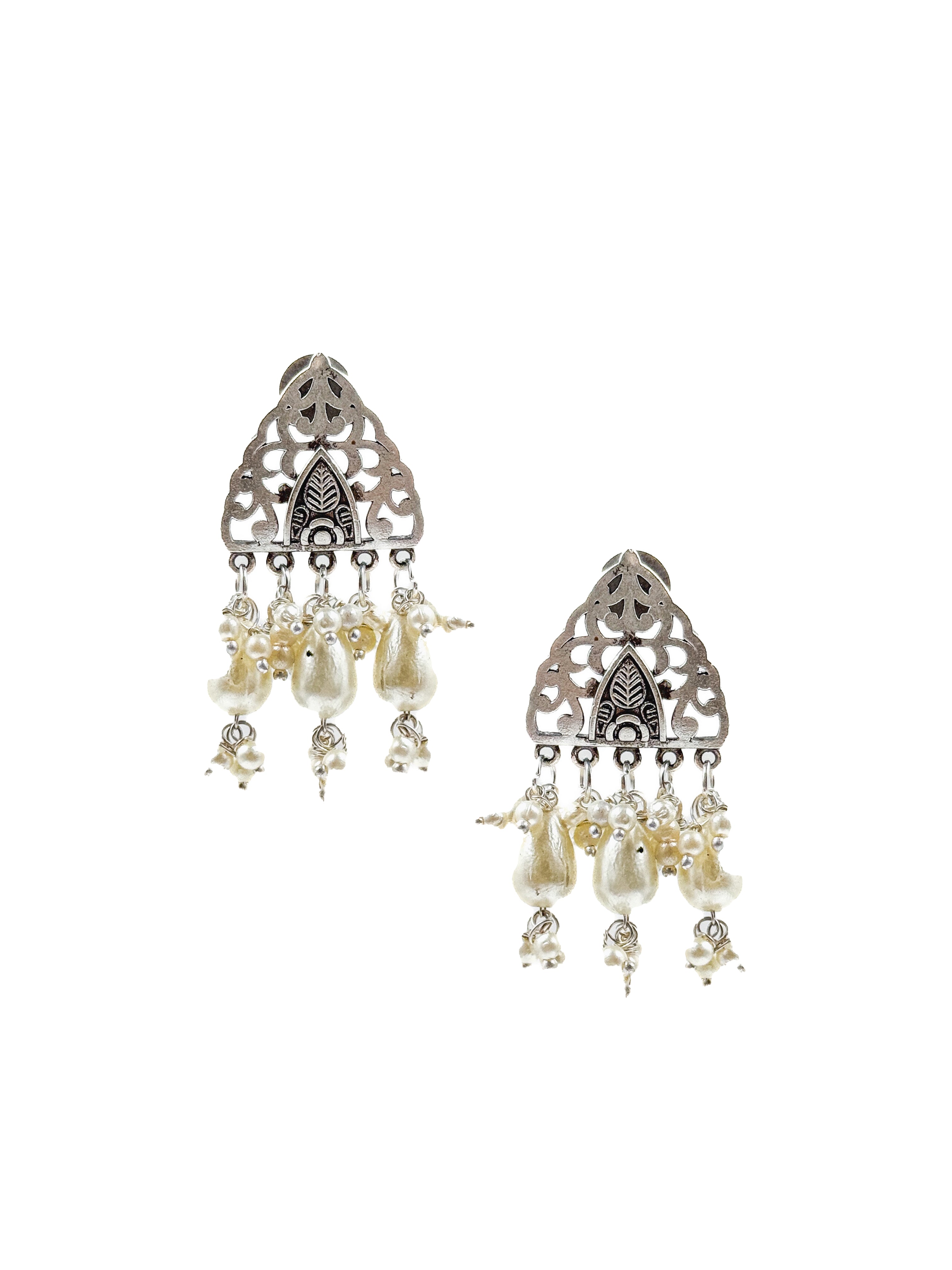 ADVIKA SILVER LOOKALIKE DANGLER EARRINGS
