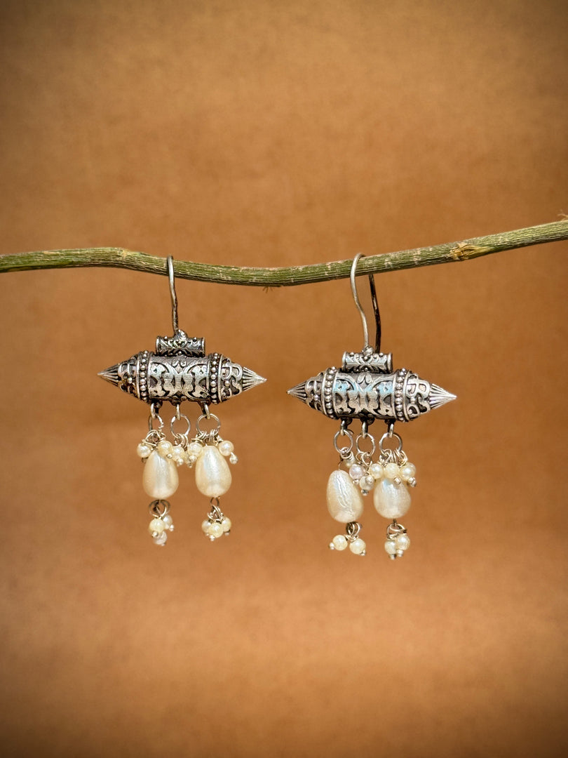 Mehvish Silver Lookalike Earrings