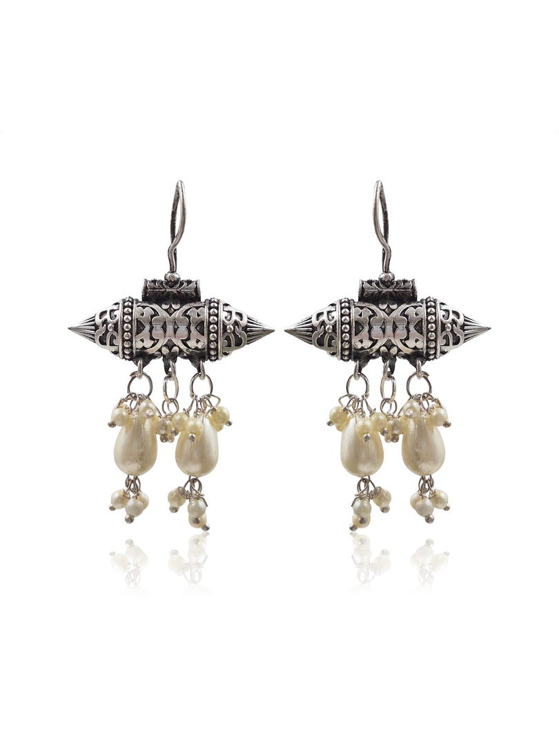 Mehvish Silver Lookalike Earrings