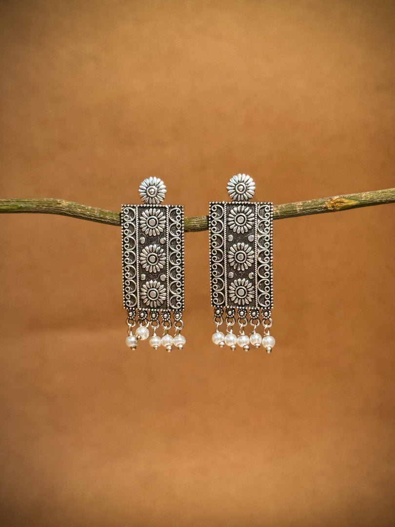 Ziva Silver Lookalike Dangler Earrings