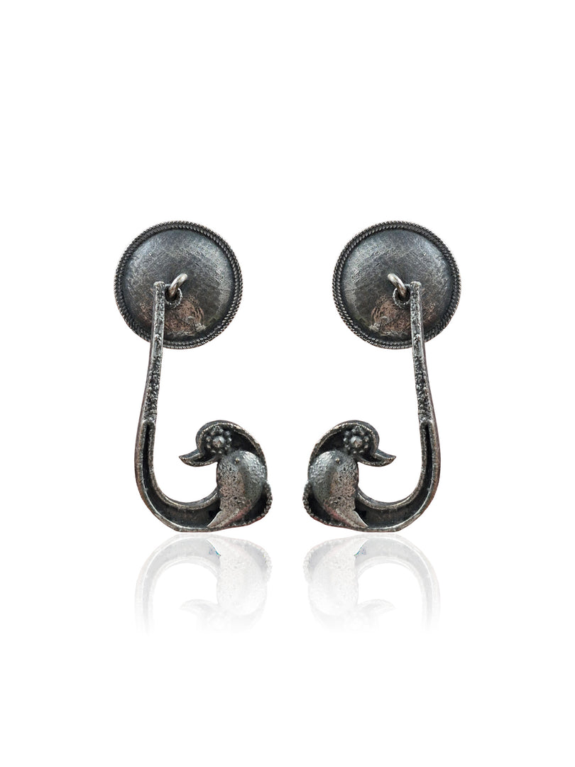 CHAHAK SILVER LOOKALIKE STUD EARRINGS