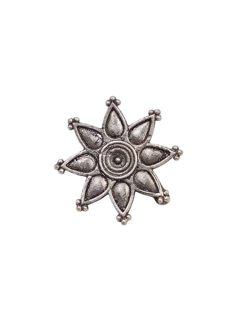 URVI SILVER LOOKALIKE STUD EARRINGS