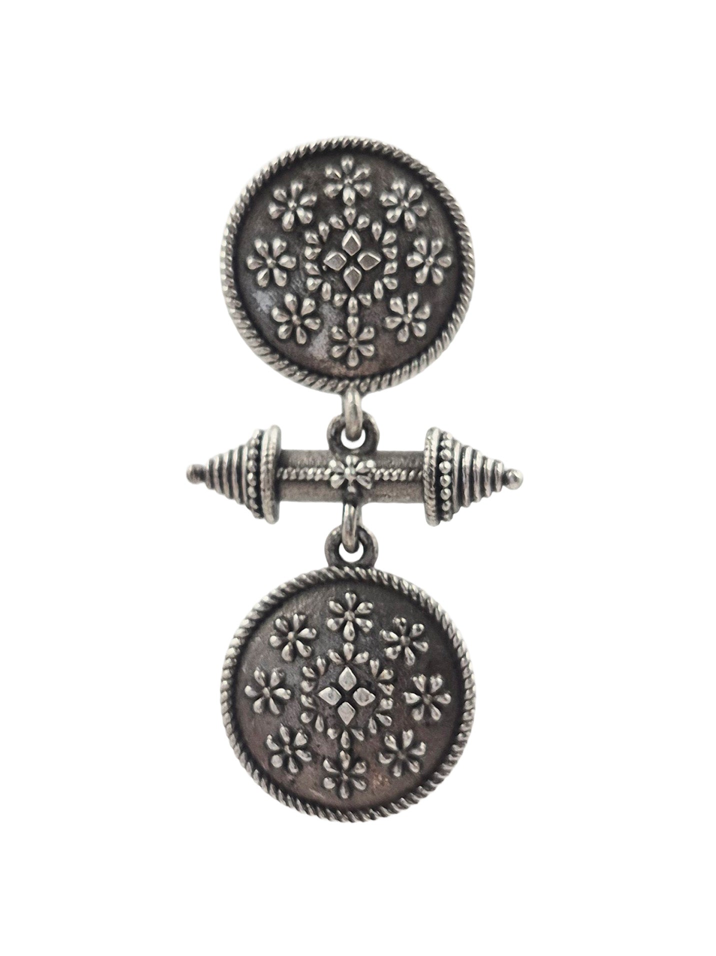 AALOKA SILVER LOOKALIKE DANGLER EARRINGS