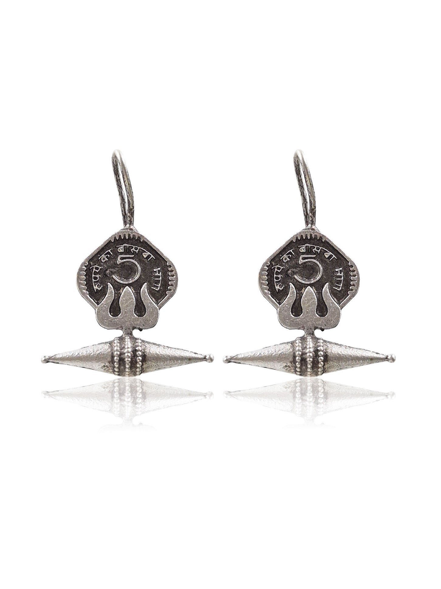 JAHANVI SILVER LOOKALIKE STUD EARRINGS