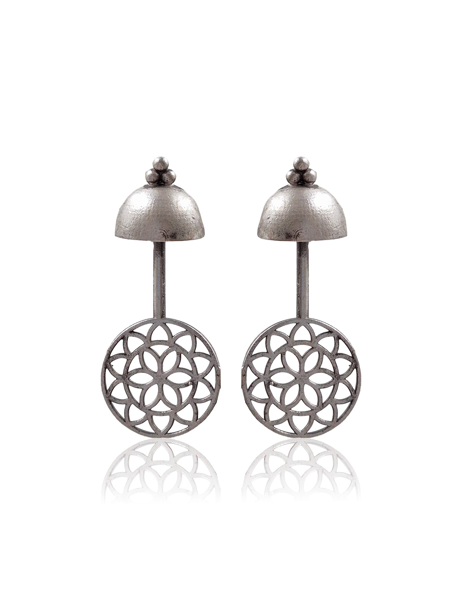 AASHVI SILVER LOOKALIKE STUD EARRINGS