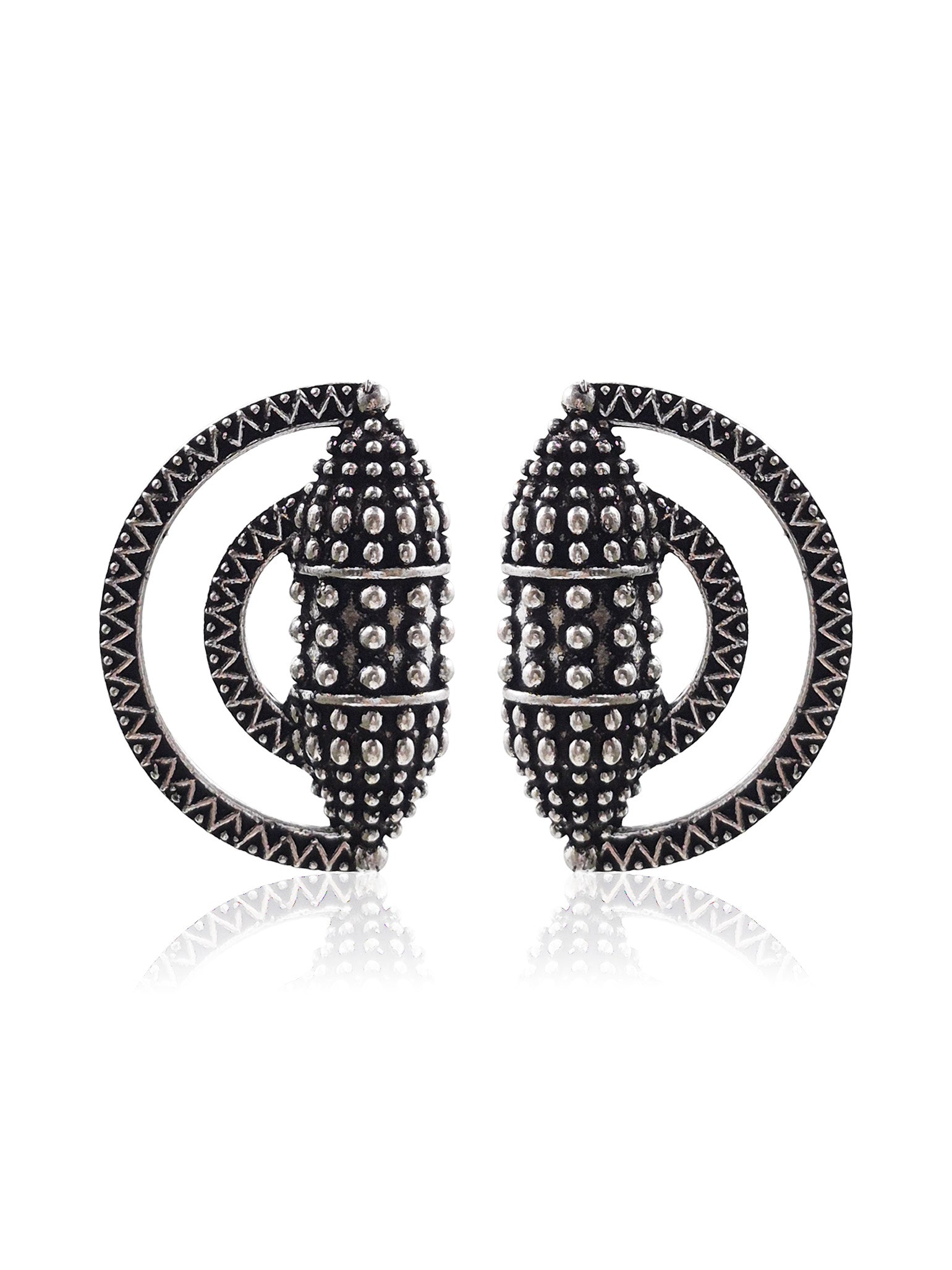 APARNA SILVER LOOKALIKE STUD EARRINGS