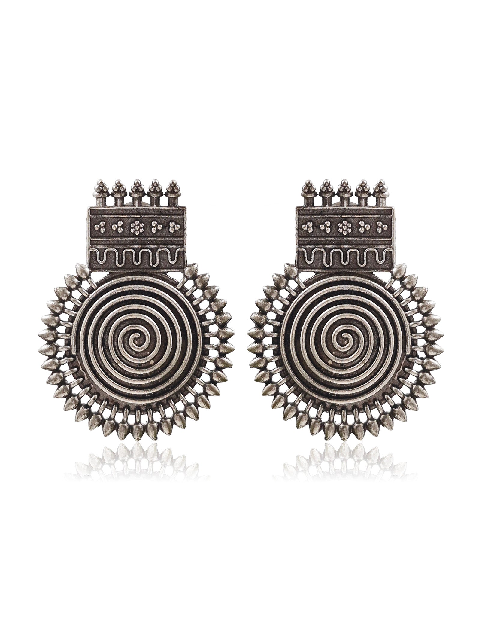 IMAARA SILVER LOOKALIKE STUD EARRINGS