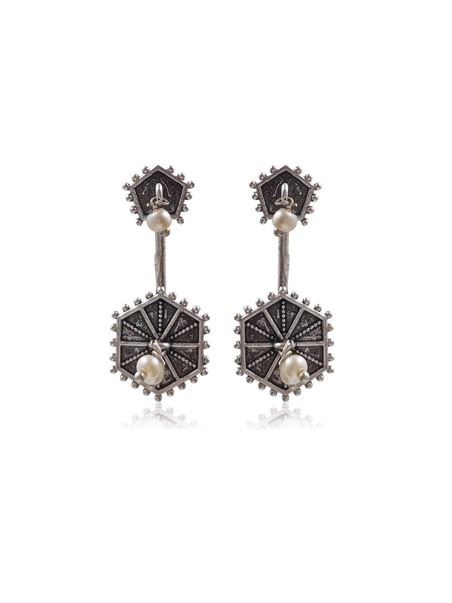 KHANAK SILVER LOOKALIKE STUD EARRINGS