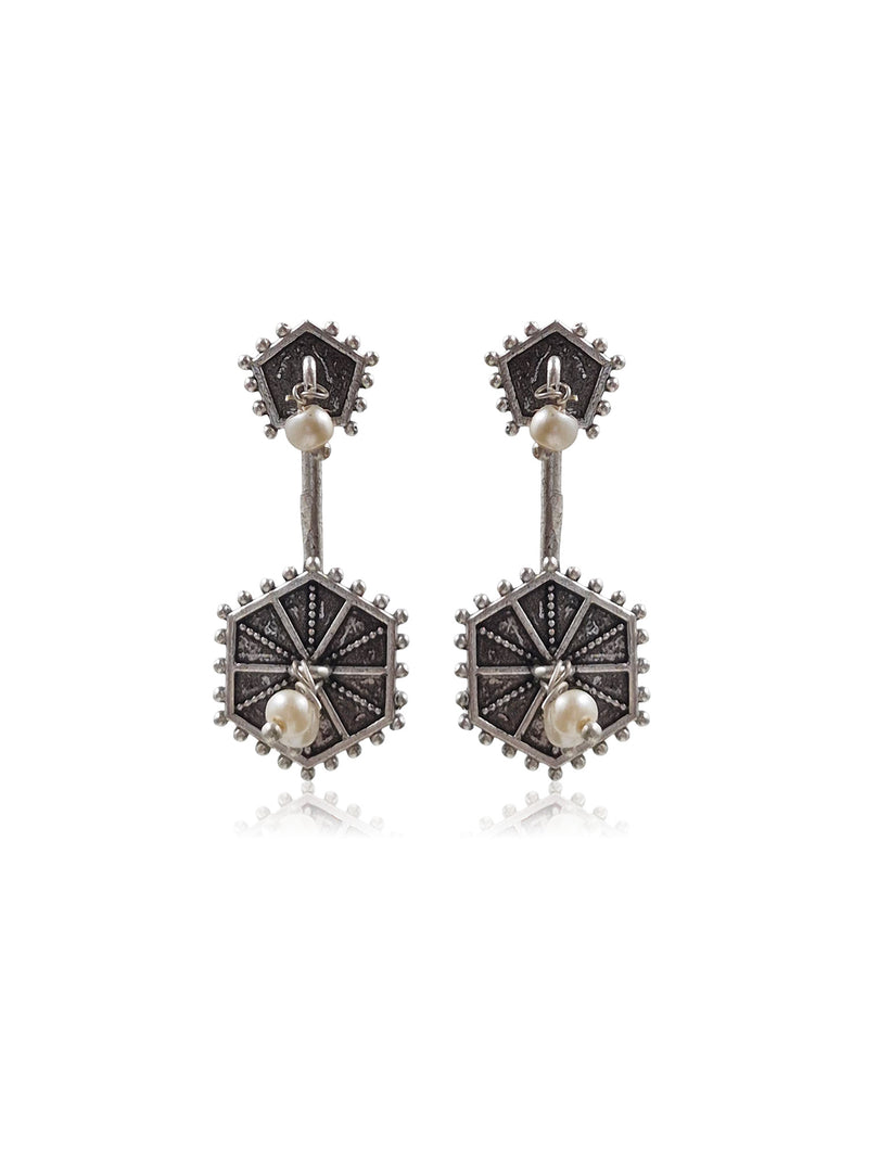 KHANAK SILVER LOOKALIKE STUD EARRINGS