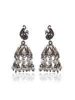 Load image into Gallery viewer, MOR OXIDISED JHUMKA EARRINGS