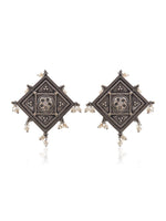 Load image into Gallery viewer, EESHA SILVER LOOKALIKE STUD EARRINGS