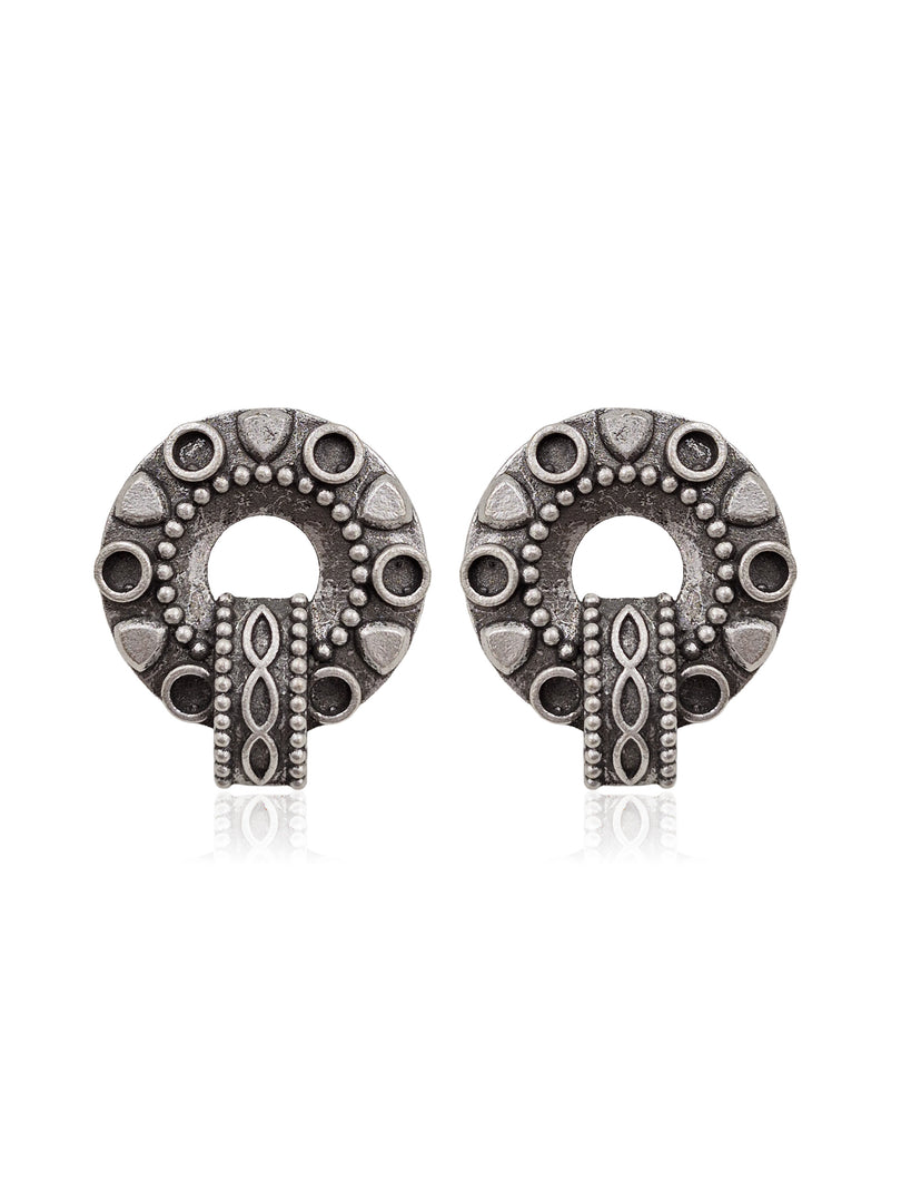 AVNISHA SILVER LOOKALIKE STUD EARRINGS