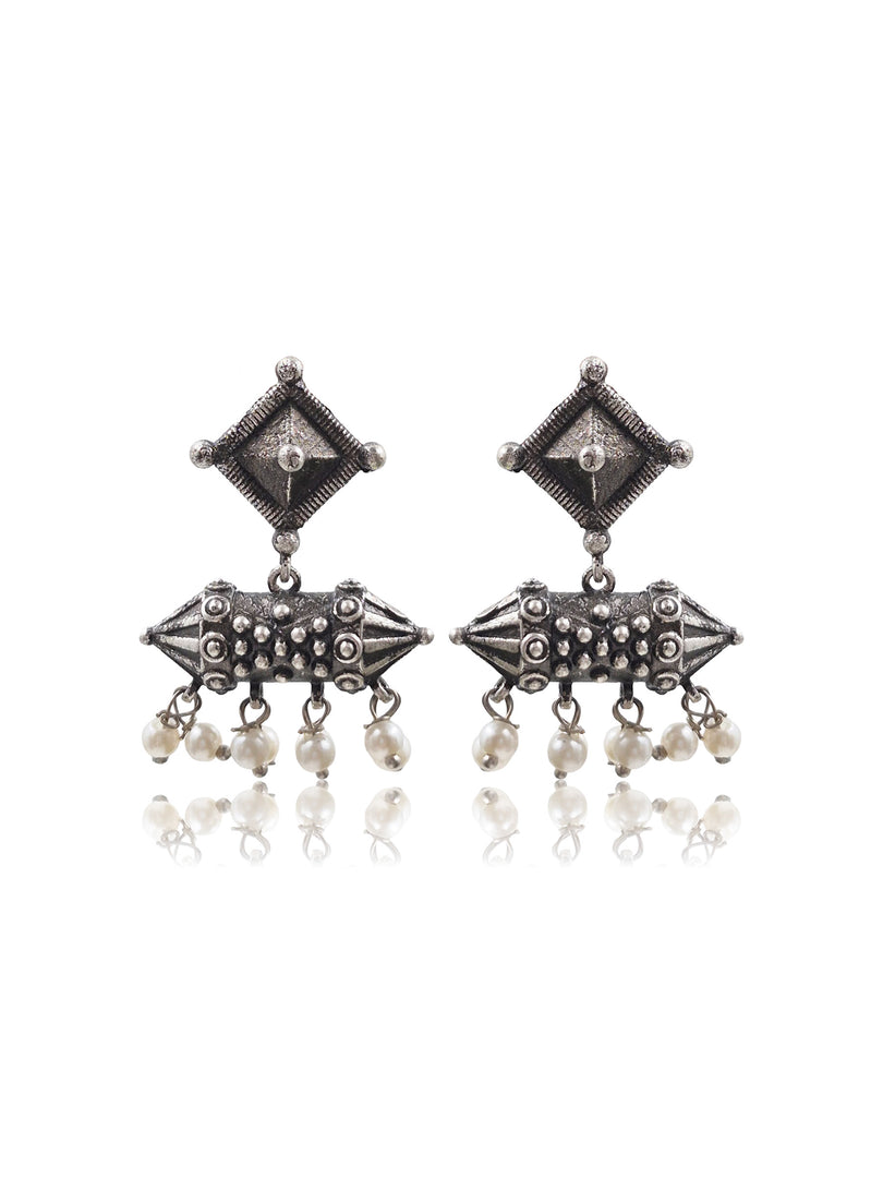 DHARA SILVER LOOKALIKE STUD EARRINGS