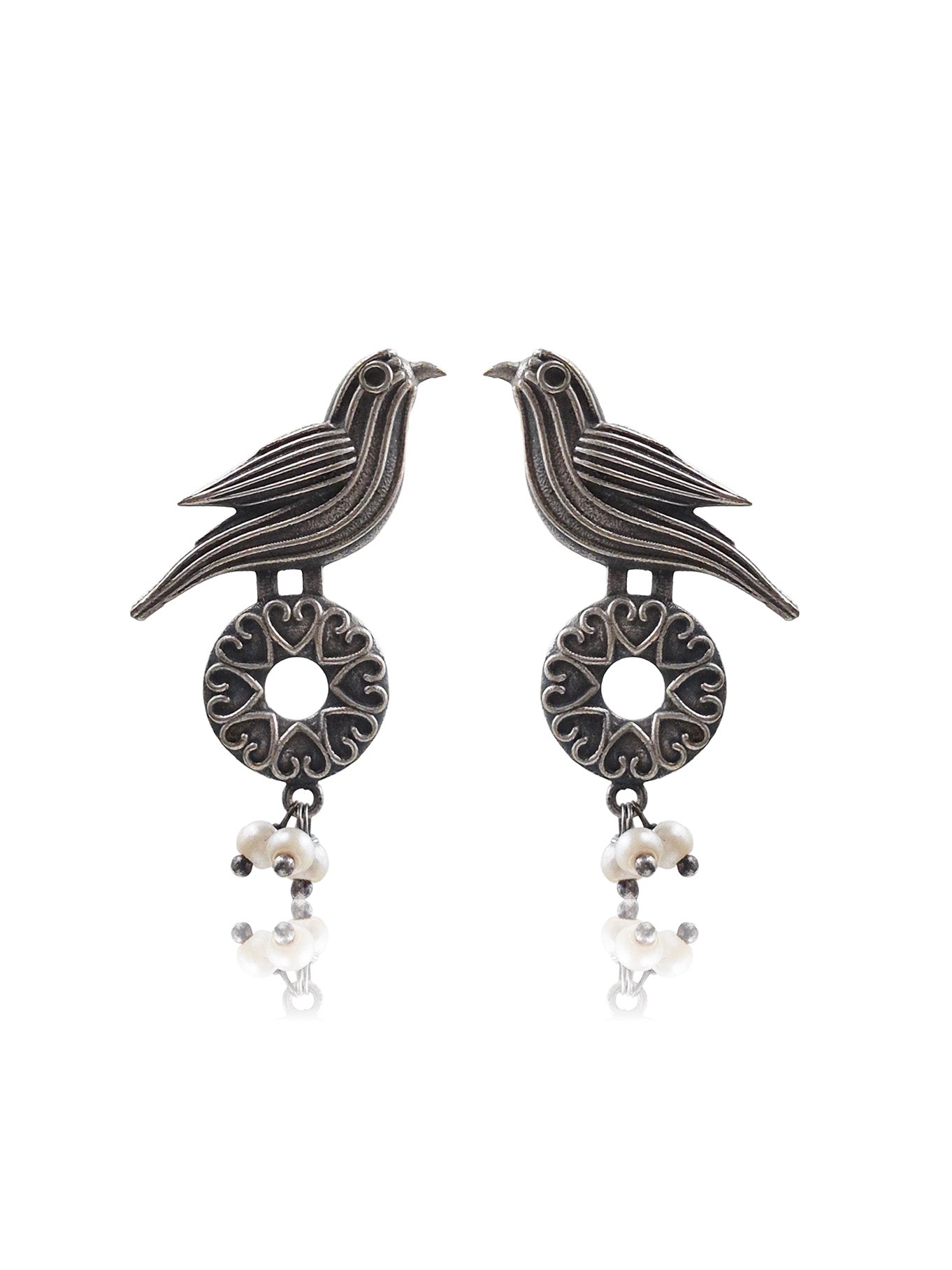 NEHA SILVER LOOKALIKE STUD EARRINGS