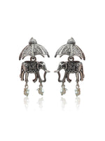 Load image into Gallery viewer, SWATI SILVER LOOKALIKE STUD EARRINGS