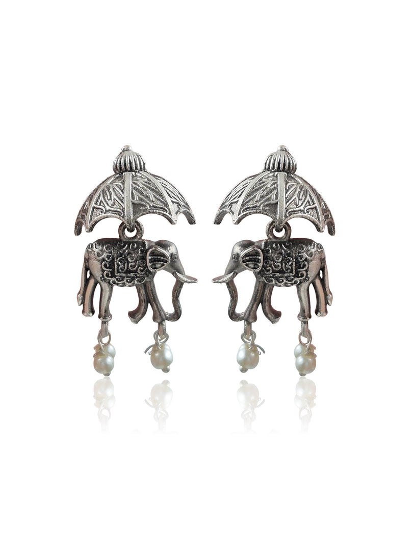 SWATI SILVER LOOKALIKE STUD EARRINGS