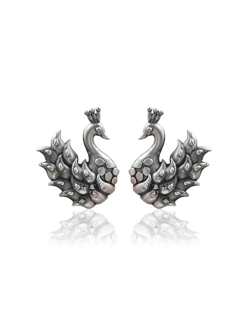 ANVI OXIDISED STUD EARRINGS