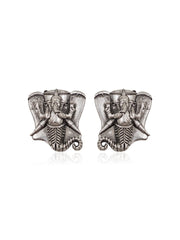 GANESHA SILVER LOOKALIKE STUD EARRING