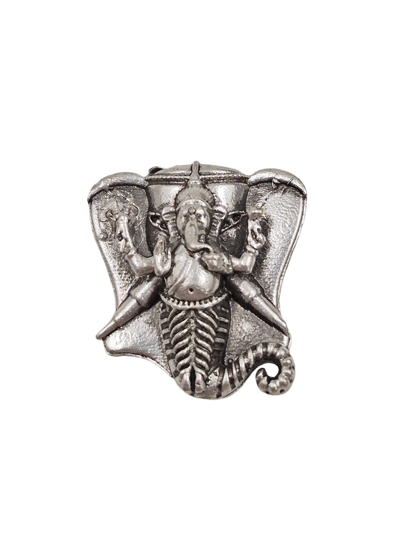 GANESHA SILVER LOOKALIKE STUD EARRING