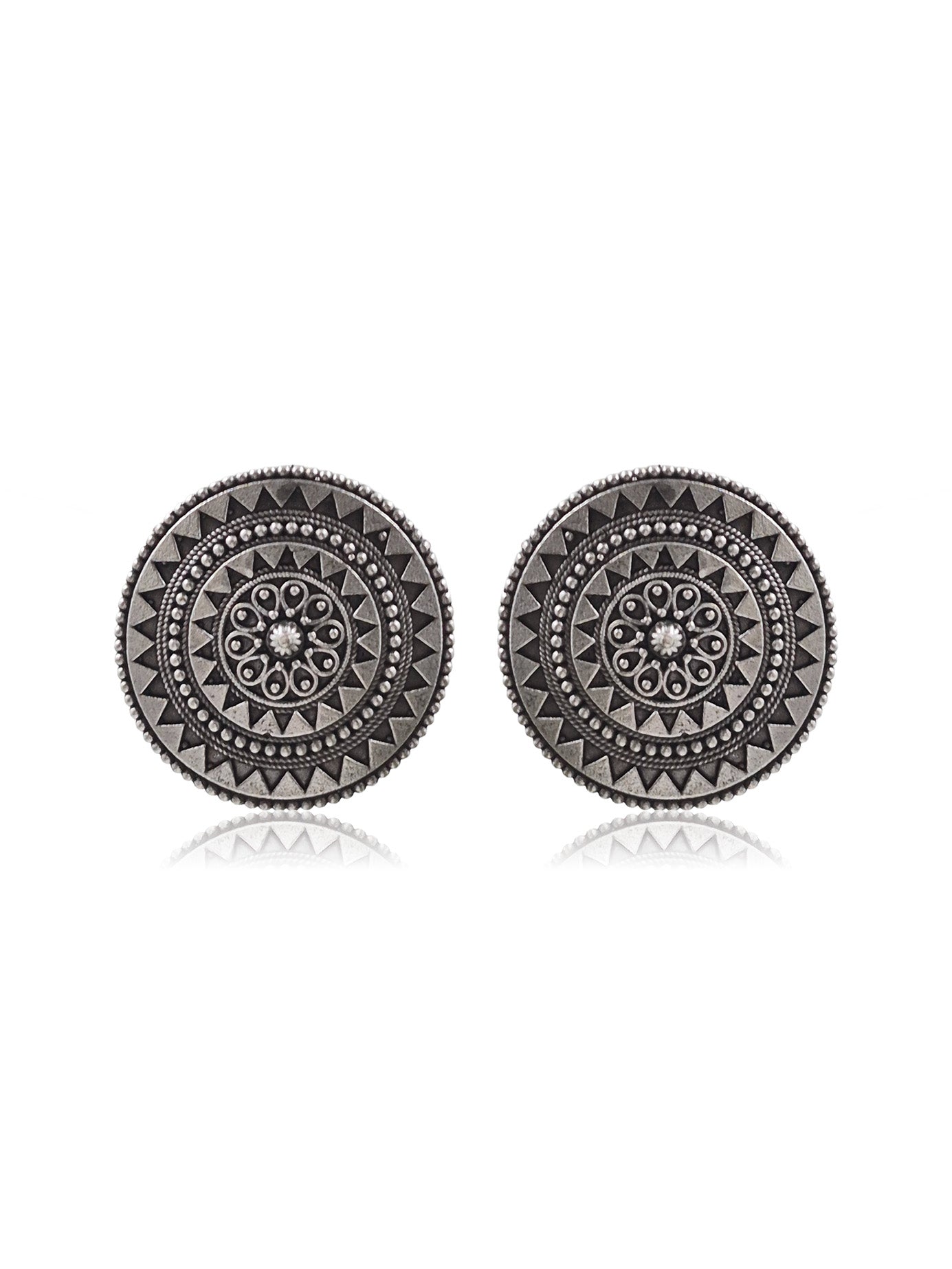 RADHIKA SILVER LOOKALIKE STUD EARRINGS