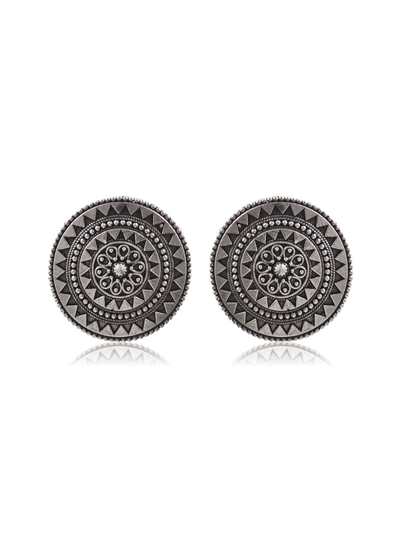 RADHIKA SILVER LOOKALIKE STUD EARRINGS