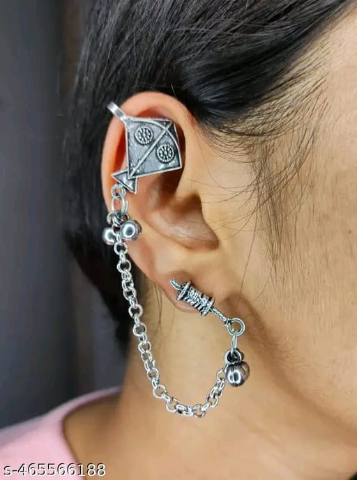 RADHA SILVER LOOKALIKE STUD EARRINGS