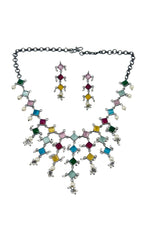 Load image into Gallery viewer, Crimson Noir Stone Necklace Set