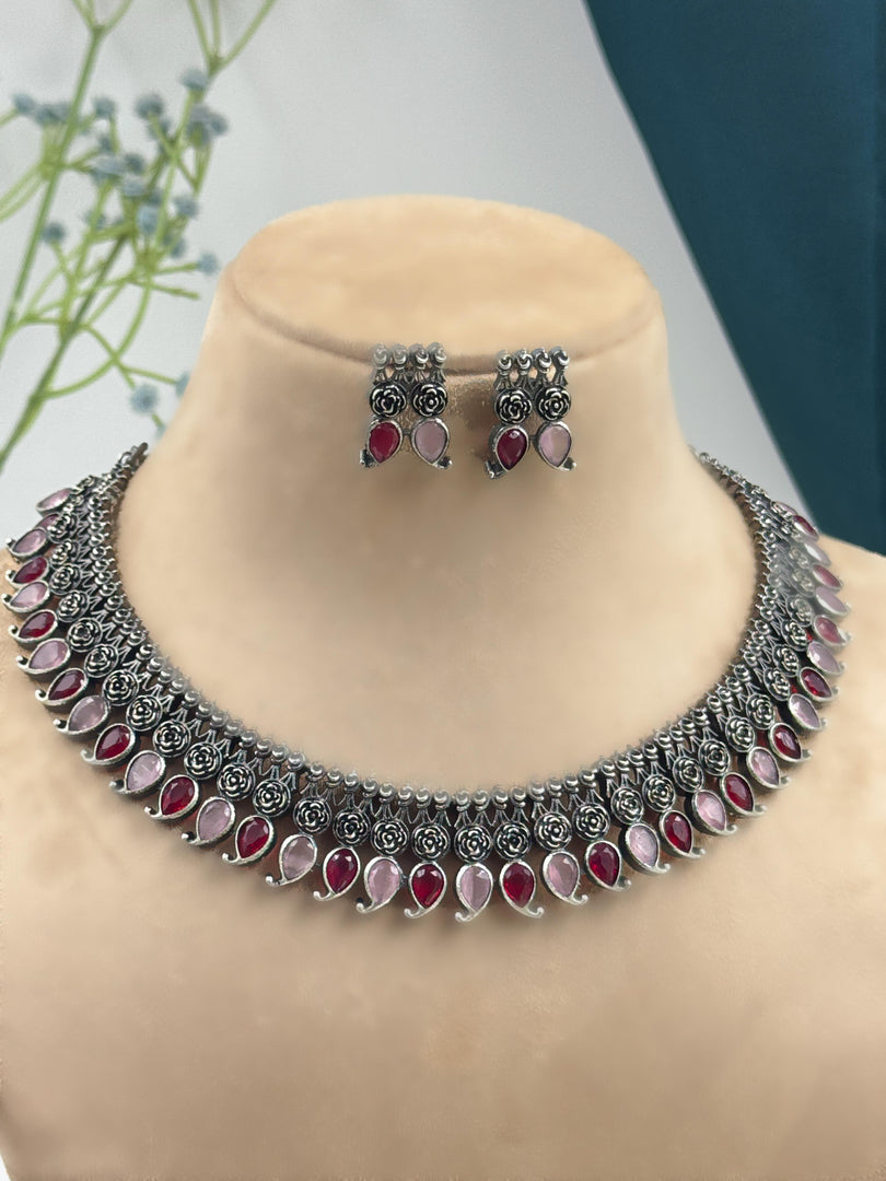 Rose stone Necklace Set