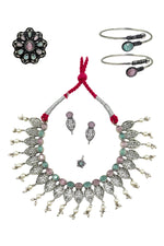 Load image into Gallery viewer, Mahi Celestial Leaf Pearl Jewellery Set