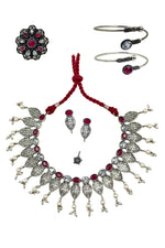 Load image into Gallery viewer, Mahi Celestial Leaf Pearl Jewellery Set