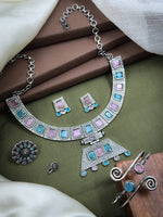 Load image into Gallery viewer, Niya Royalflash Oxidised Choker Jewellery Set Combo