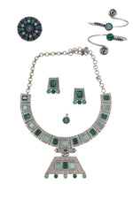 Load image into Gallery viewer, Niya Royalflash Oxidised Choker Jewellery Set Combo