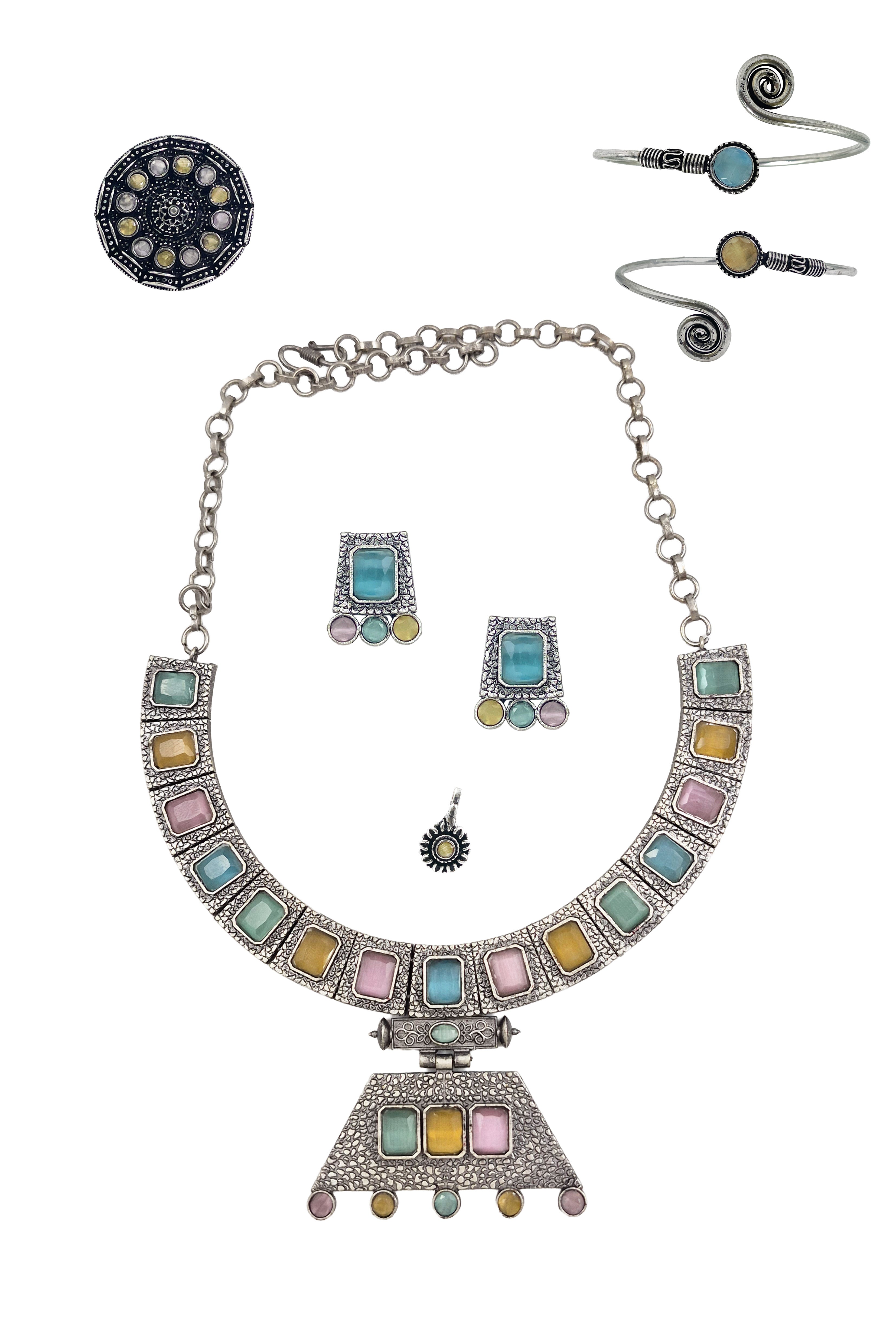 Niya Royalflash Oxidised Choker Jewellery Set
