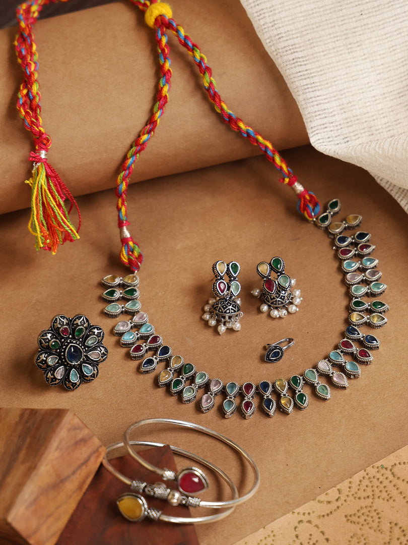 Shivani Stone Jewellery Set