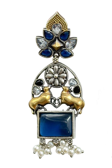 NANDI DUAL-TONE DANGLER EARRINGS