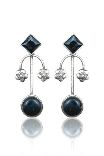 ZALAK OXIDISED STUD EARRINGS