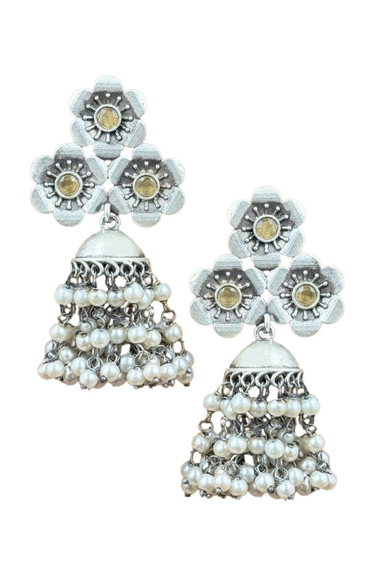 Charmi Jhumka Stone Earrings