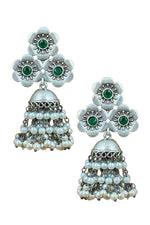 Load image into Gallery viewer, Charmi Jhumka Stone Earrings