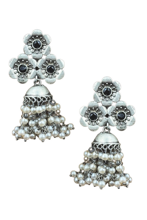 Charmi Jhumka Stone Earrings