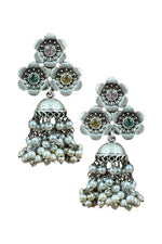 Load image into Gallery viewer, Charmi Jhumka Stone Earrings