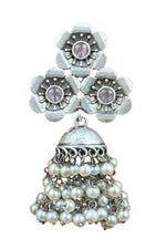 Load image into Gallery viewer, Charmi Jhumka Stone Earrings