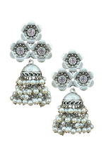 Load image into Gallery viewer, Charmi Jhumka Stone Earrings