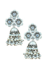 Load image into Gallery viewer, Charmi Jhumka Stone Earrings