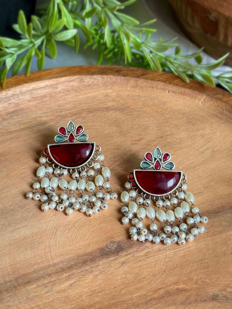 Mira Dangler Stone Earrings