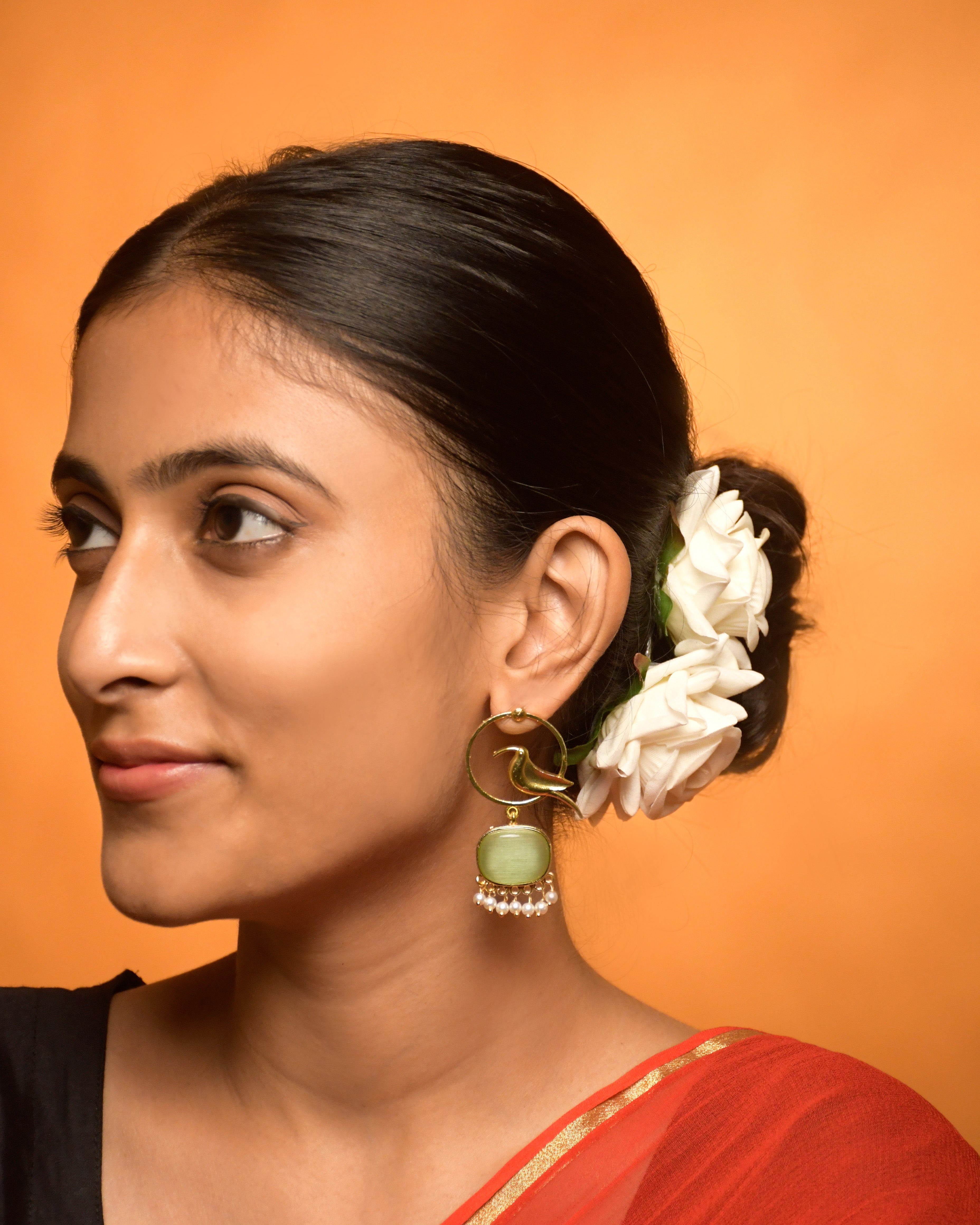 PARROT DANGLER GOLDEN EARRINGS