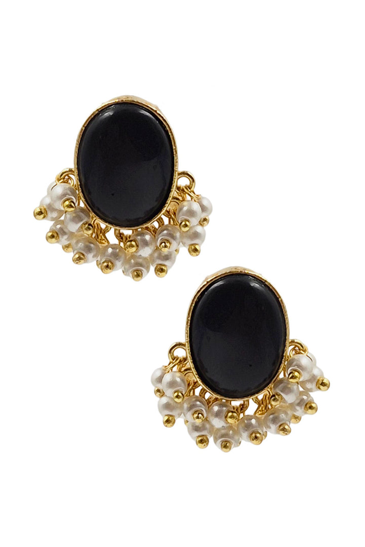Roohi Golden Stud Earrings