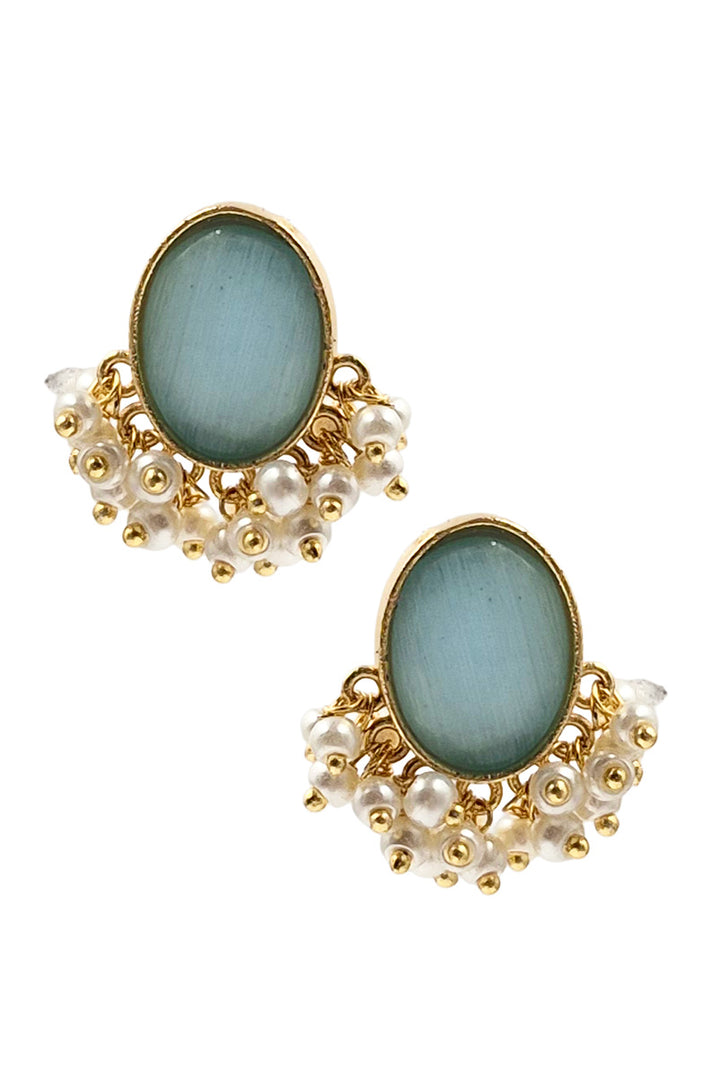 Roohi Golden Stud Earrings
