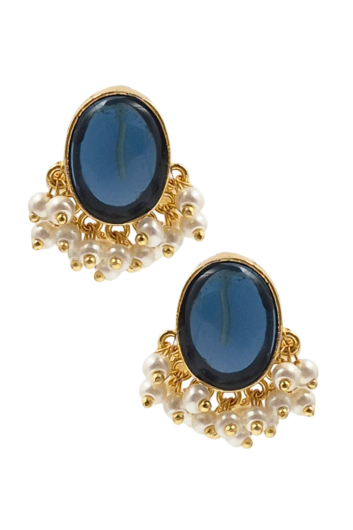 Roohi Golden Stud Earrings