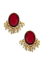 Load image into Gallery viewer, Roohi Golden Stud Earrings